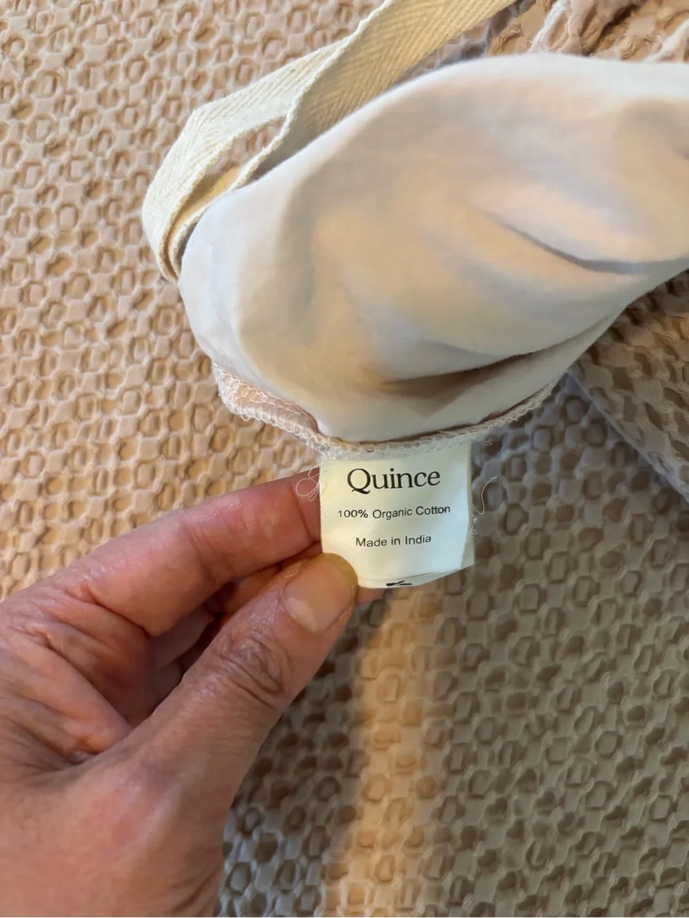 Quince Sand Honeycomb Organic Cotton Duvet Cover